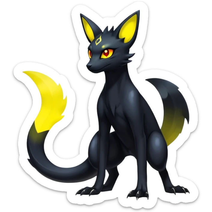 Shiny Dark Edgy Majestic Sophisticated Modern Gothic Gloomy Futuristic Salandit-Umbreon-Delcatty-Hybrid (Full body) sticker