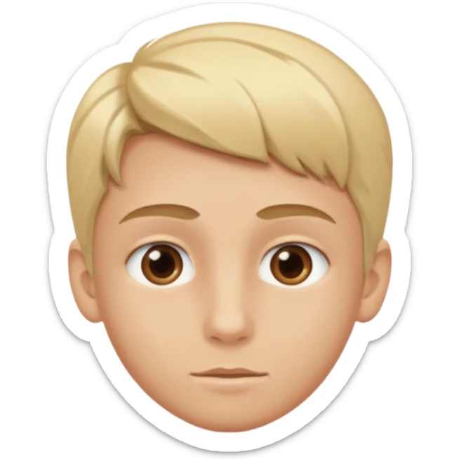 Un garçon blond aux yeux marrons de 13 ans qui tient avec ses mains un L avec des cœurs autour de son visage sticker