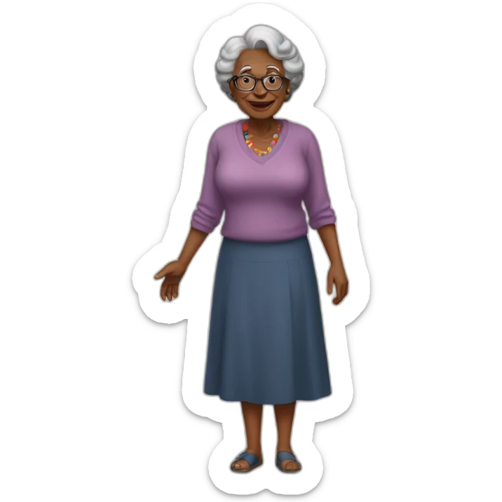 full body shot LGBTQIA black grandma with saggy bosom sticker