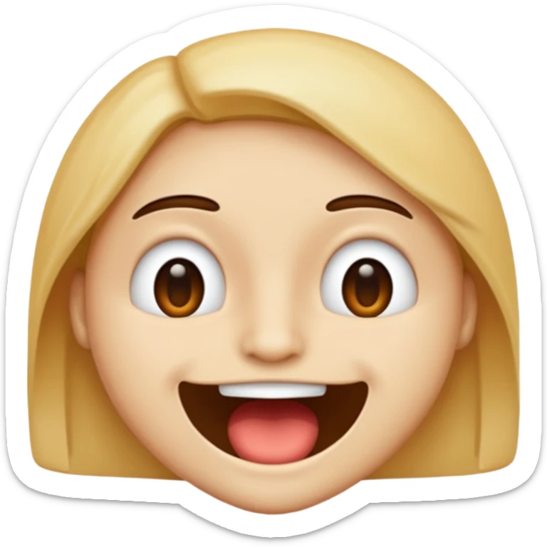 😂😮 mische die zwei emojis (von apple) so das bis auf dem mund alles so ist wie beim ersten und der mund ist wie der zweite sticker
