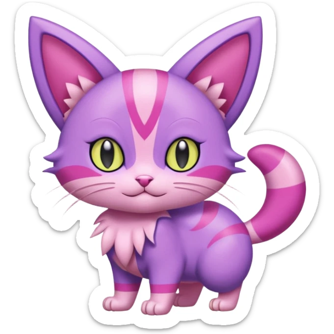  Fey Toony Skitty-Delcatty-Sprigatito-Purrloin-fusion-hybrid sticker