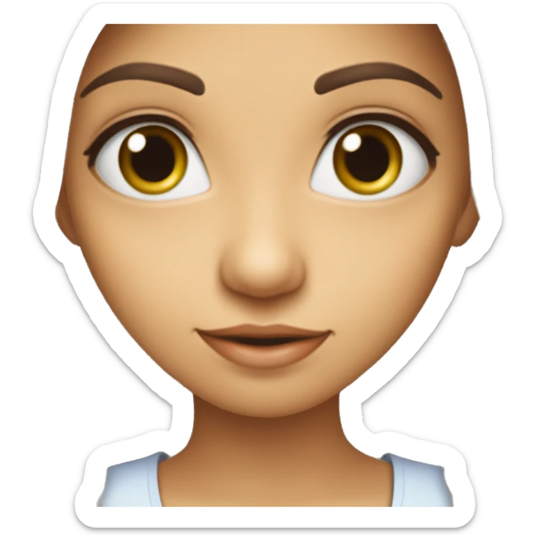 Uma carinha no lugar dos olhos um coração, a carina deretendo sticker