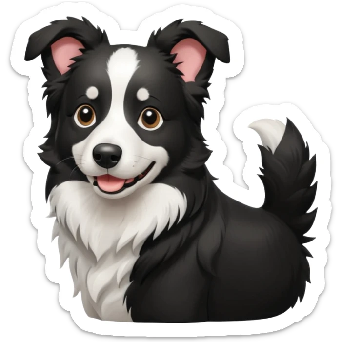 Colorful Border collie Dog, Border collie Portrait, Dog Sticker Clip art sticker