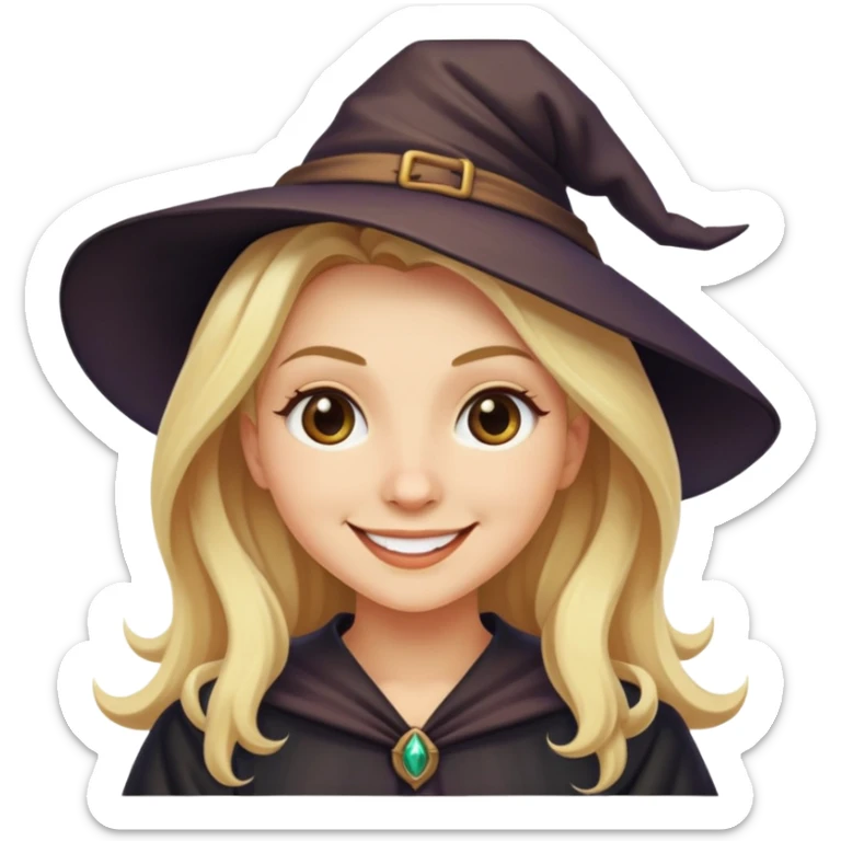 Una brujita con cara de buena rubia y diciendo podran? sticker