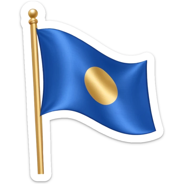 Make a golden and blue colour of flag and add a T letter in middle , makes like a country flag and made shiby sticker