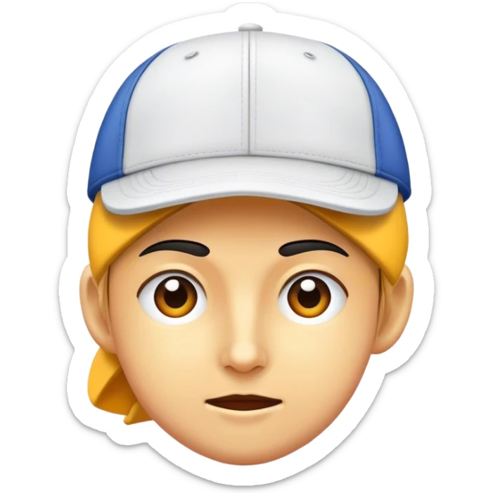 Persona con gorras, que a gorra de una vuelta arriba de su cabeza y que vuelva a su estado normal sticker