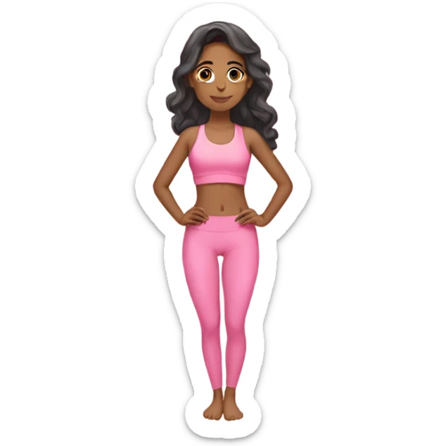 aesthetic pakistani girl with pink yoga set emoji sticker