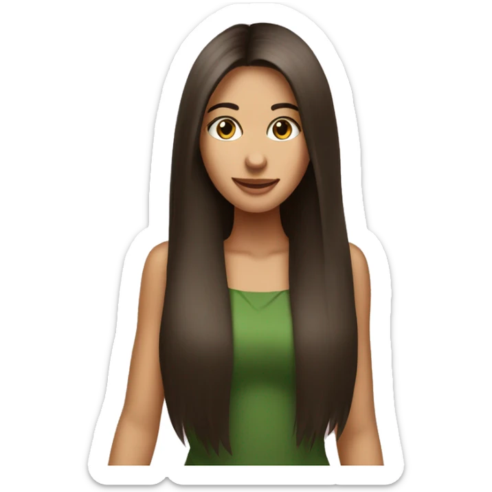 beautiful straight hair brunette girl Christmas sticker