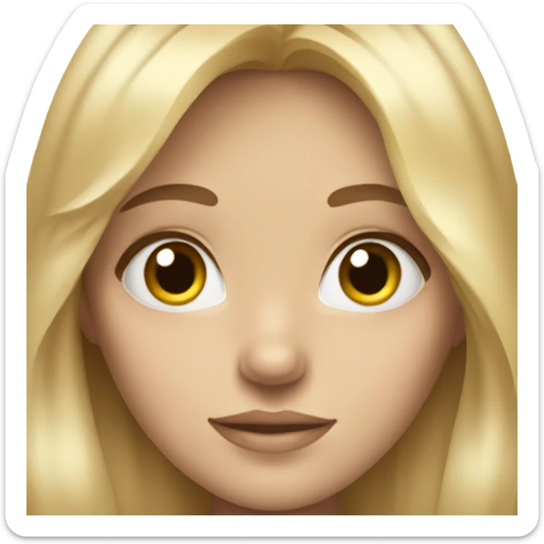 Girl with blond hair and grey eyes a LITTLE BIT of a way in her hair sticker