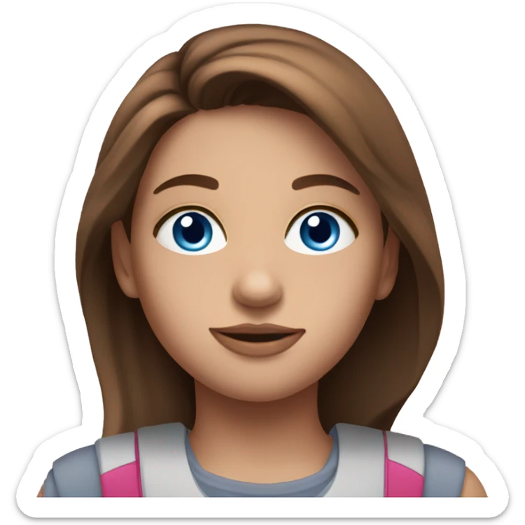 Girl with brown hair and blue eyes drinking pink redbull sticker