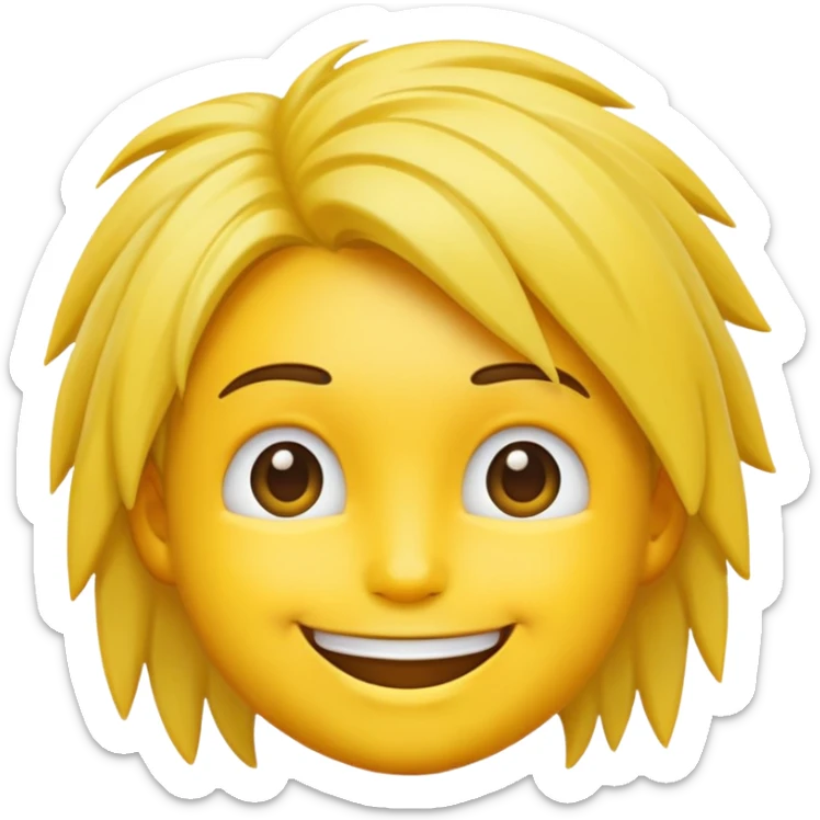 Grow emoji with yellow skin and hair sticker