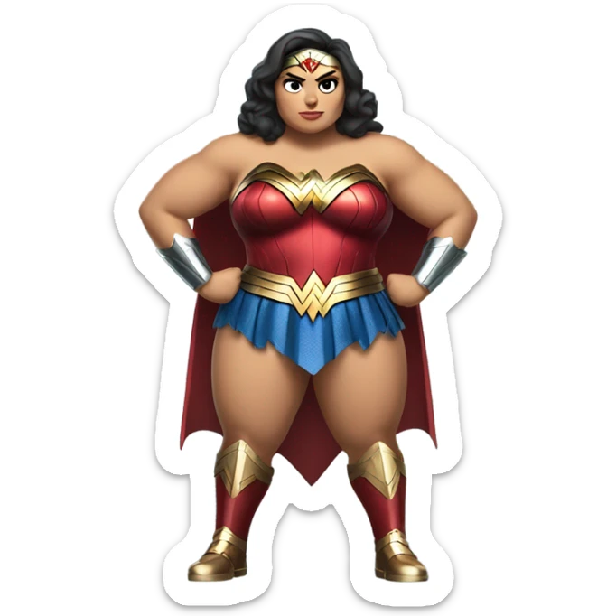 Fat Wonder Woman sticker