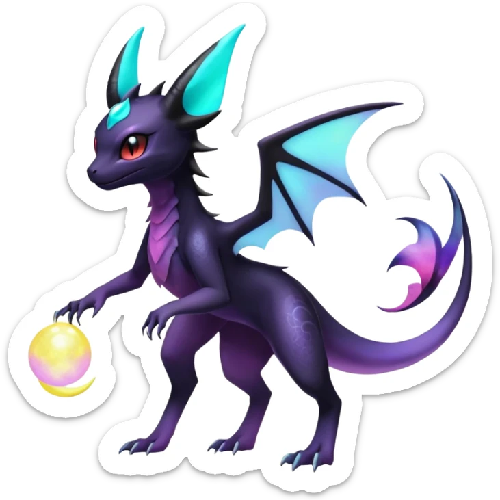 Shiny Ethereal Celestial Salandit-Noivern-Umbreon-Noibat-Espeon-Hybrid (Full body) sticker