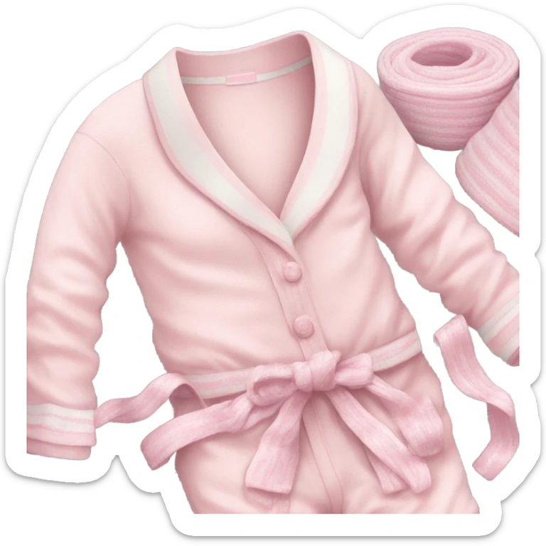 pajamas cute with colour of soft sweet pink and white knit ribbons  sticker