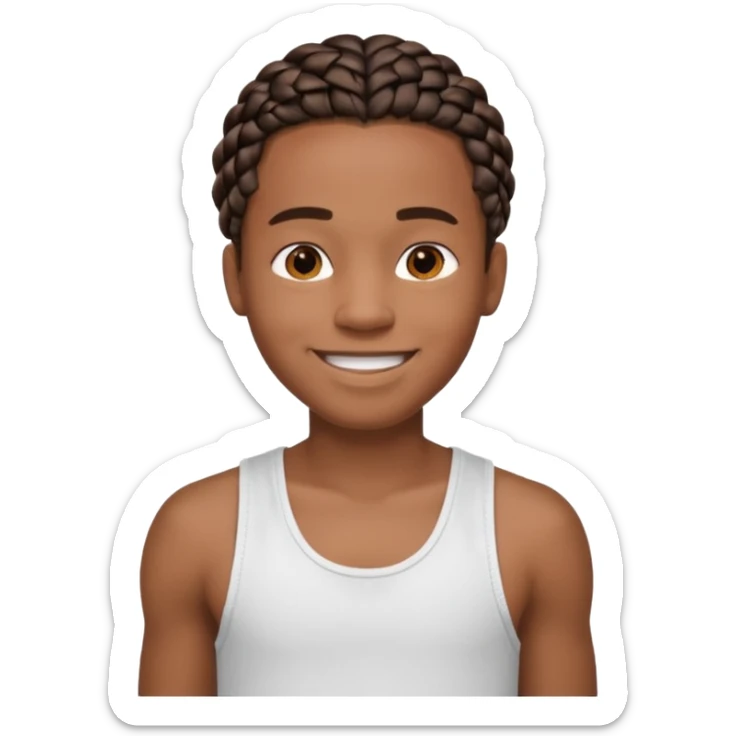 Je veut un garçon qui a des  tresse mi long c un renoi il porte un débardeur blanch sticker