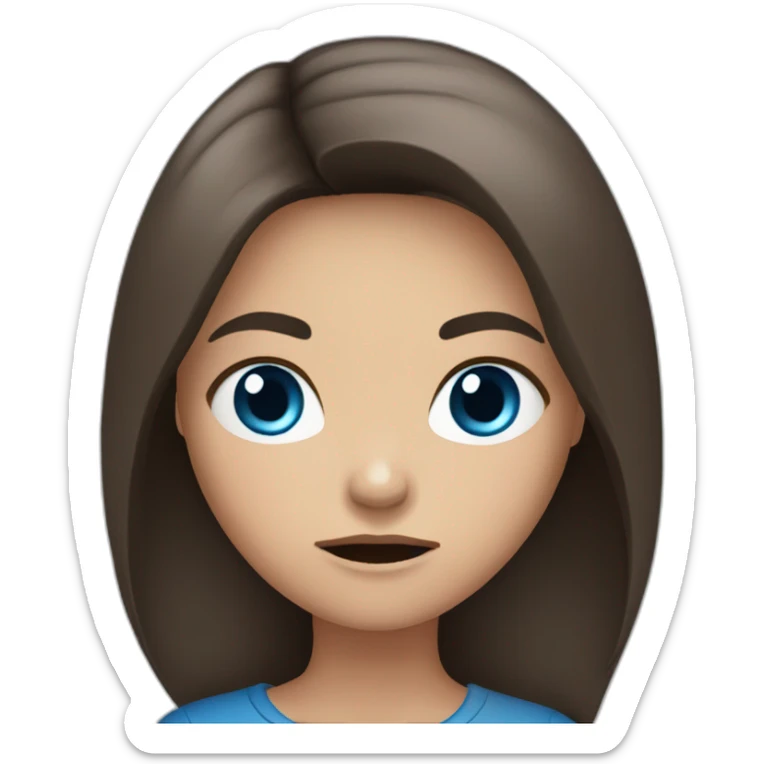 angry-girl-with-blue-eyes-and-long-dark-brown-hair-color sticker