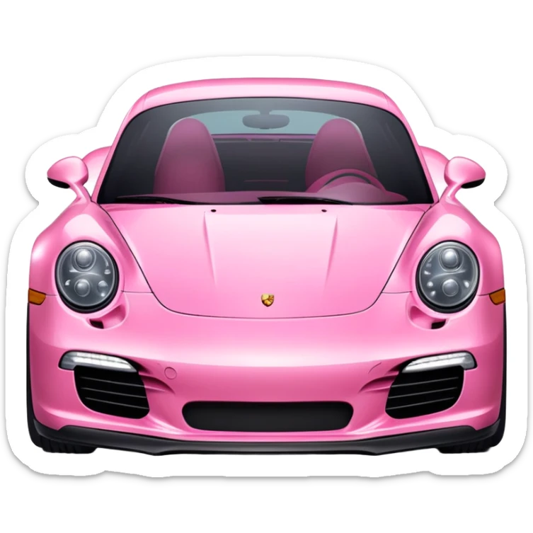 full view of a pink porsche sports car sticker