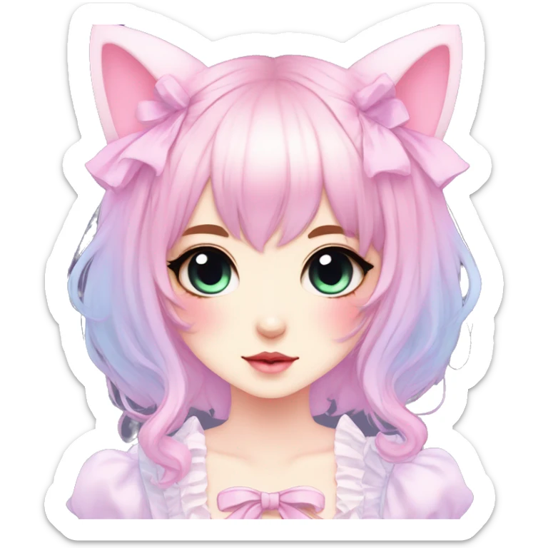 Gorgeous Cute Edgy Kawaii Lolita Pastel Gradient Beautiful Anime Emo CatLady sticker