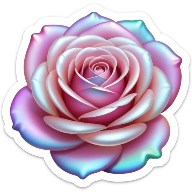 Iridescent pearl rose sticker