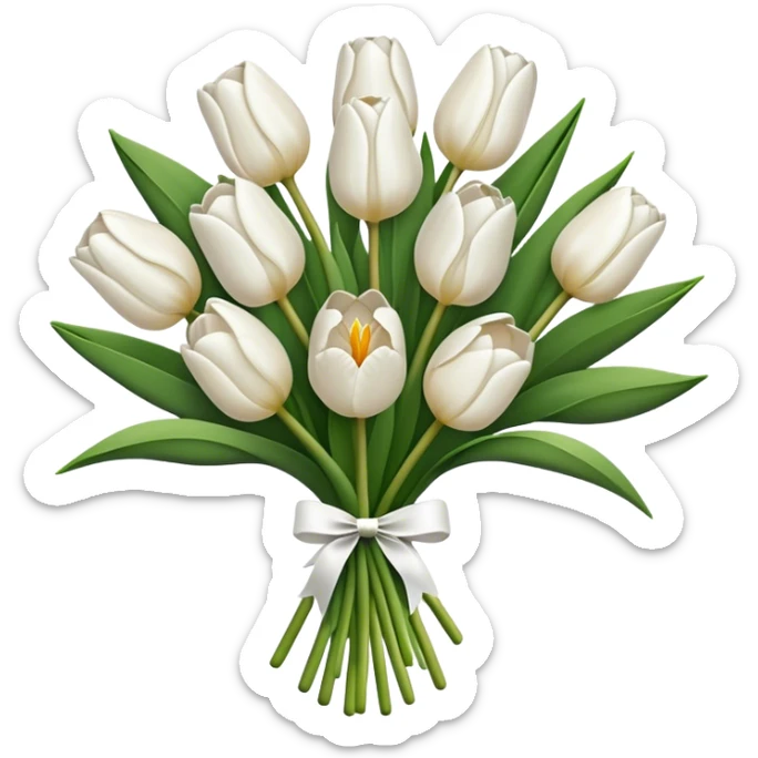 white tulip bouquet  sticker