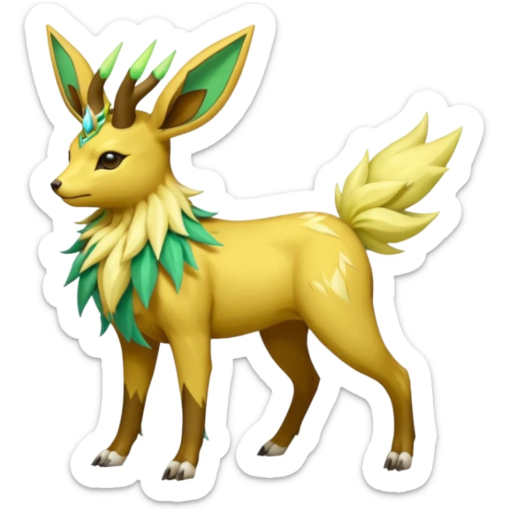 Sawsbuck-Jolteon-Amaura-Virizion-fusion (full body) sticker