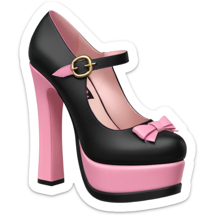 BLACKPINK-inspired gothic shoes, no hearts, black and pink, cute  sticker