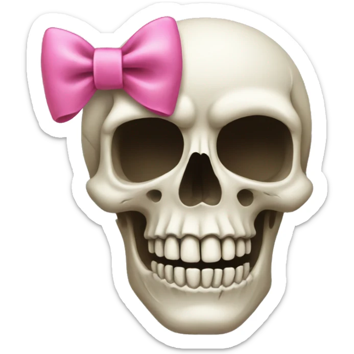 Skull with a pink bow sticker