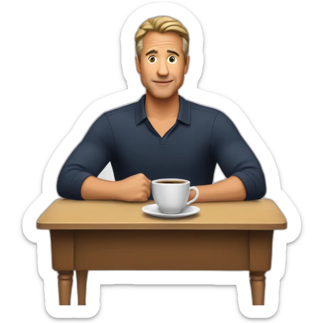 The coach from tv show friends with maybe a coffee table and coffee on jg sticker