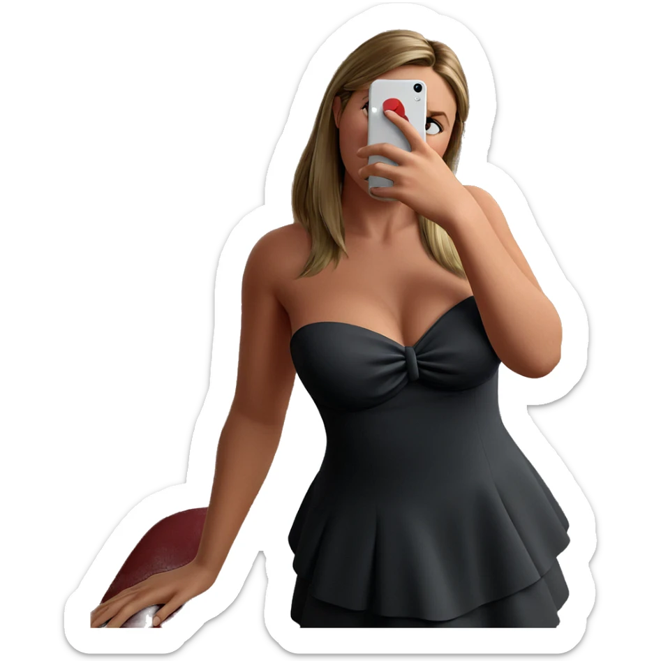 girl in strapless dress indoors sticker