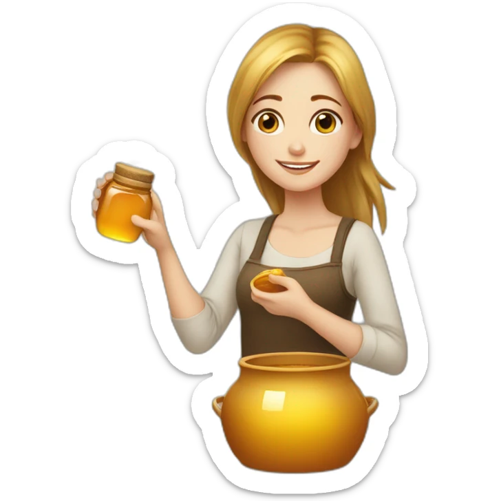 Beauty-caucasian-full-body-Girl and the pot honey sticker