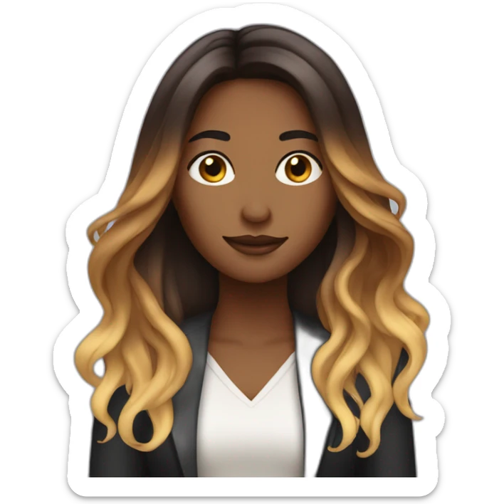 Long ombré hair woman sticker