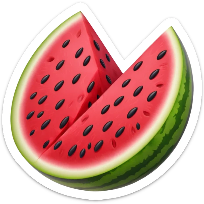 an emoji of an open watermelon but with purple rind instead of green rind sticker