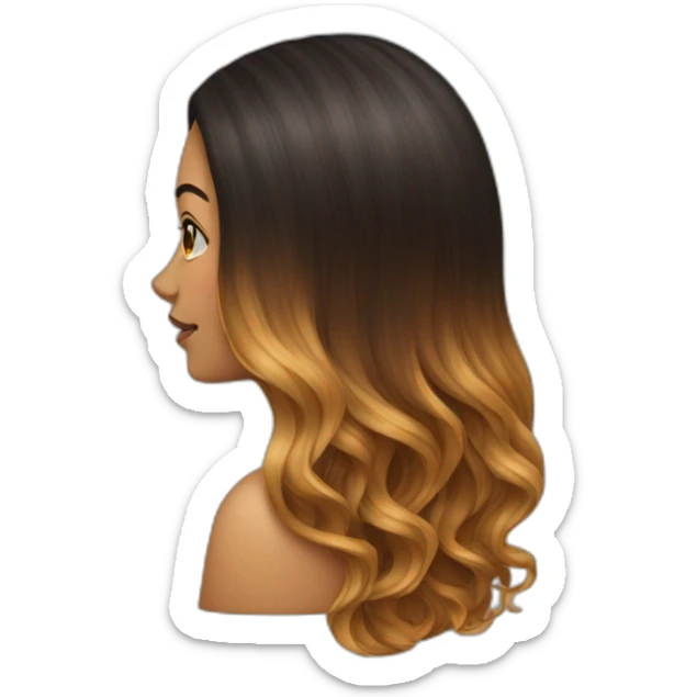 Long ombré hair woman sticker