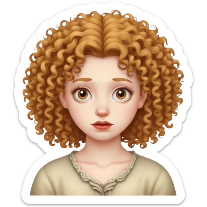 A very jealous girl, she looks ugly and has curly hair that is not beautiful at all  sticker