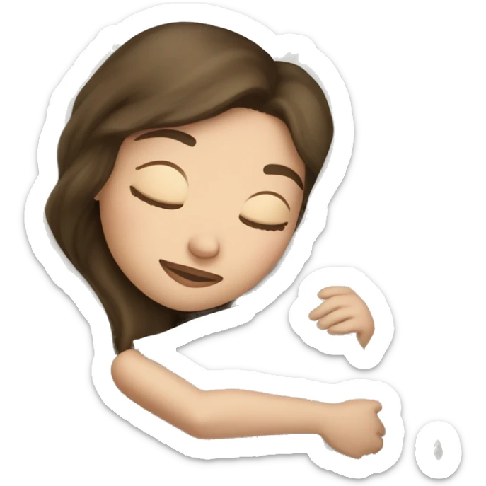 sleeping beauty brunette white girl with a silk pillow sticker