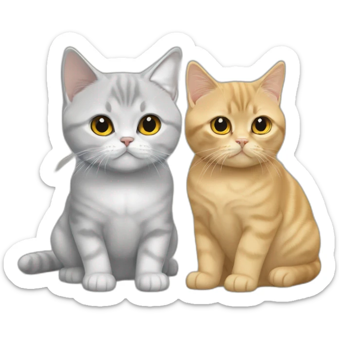 golden british shorthair, a young girl, and silver golden british shorthair sticker