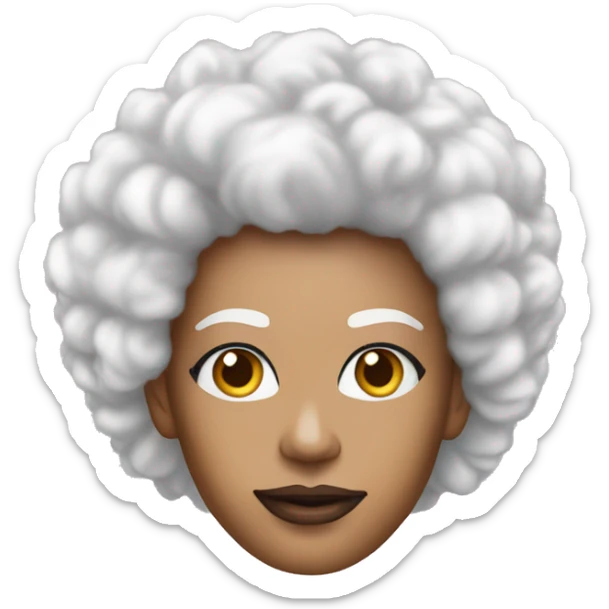 Can you make me an emoji that looks like a cyborg ruPaul with a white afro sticker
