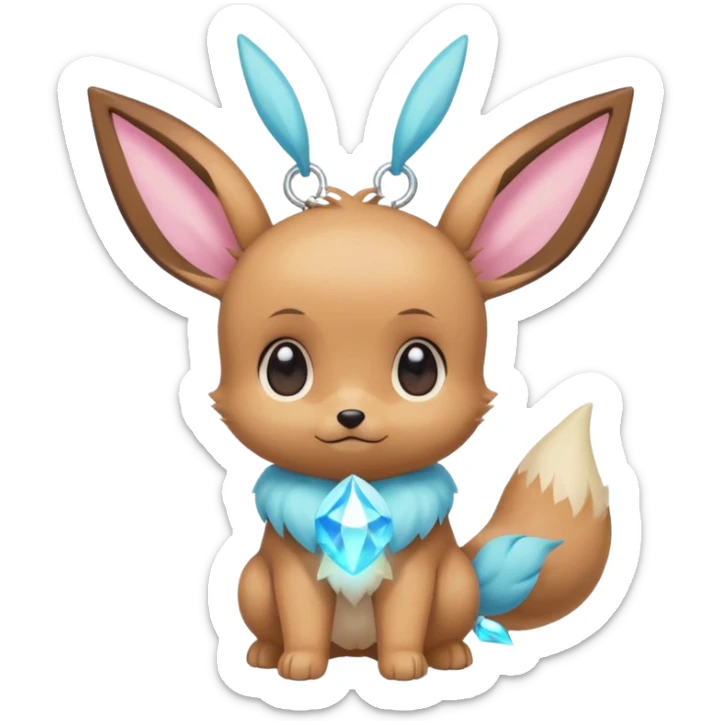 Kawaii Shiny Colorful Cartoon Anime Pastel Baby Innocent Chibi Kawaii Cute Adorable Eevee Full Body sticker