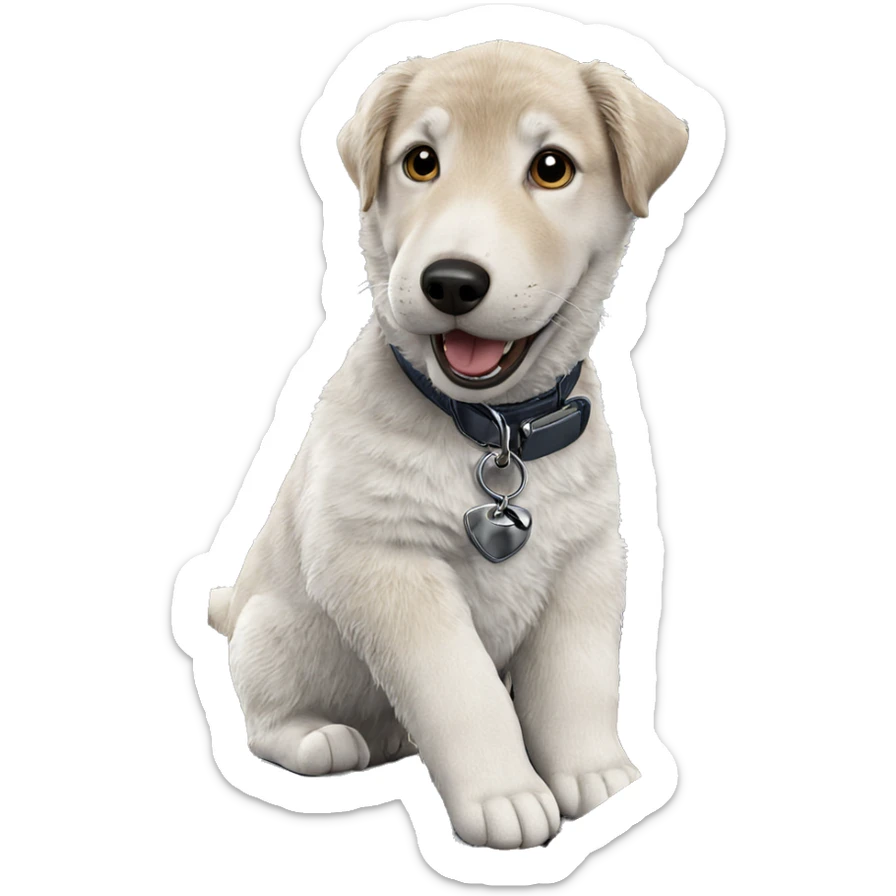 dog in car interior sticker