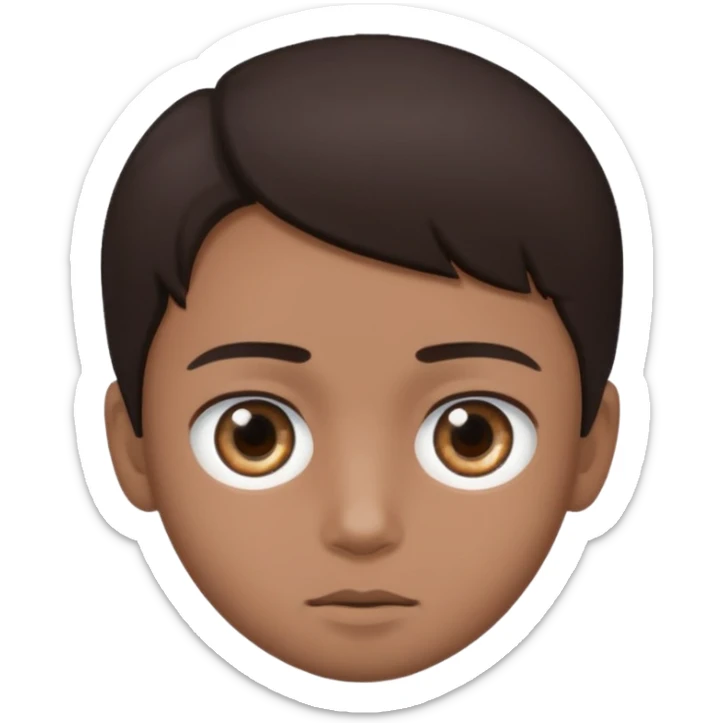 Dark brown hair, make the boy mixed race and is a boy and make his eye a bit smaller sticker