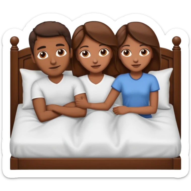Brown Man with brown hair woman bent over naked having sex in bed sticker