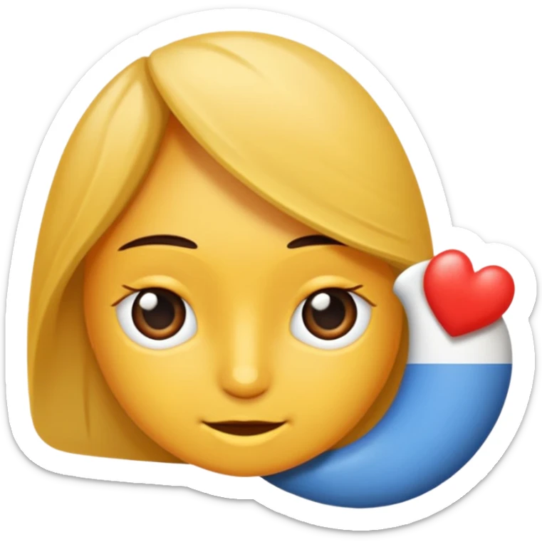 Beyaz saçlı beyaz tenli uzun ve düz saçlı bir kız sticker