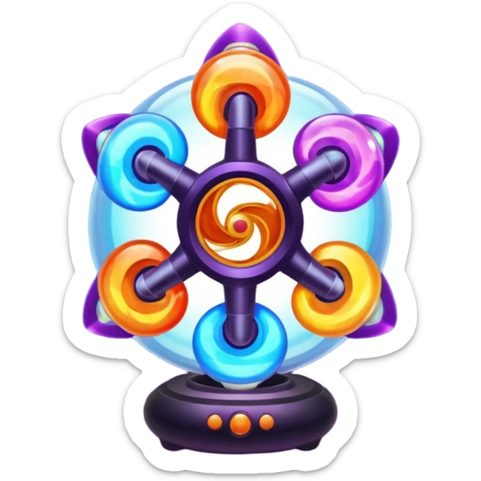 Futuristic new invention of a psychic triskelion fidget spinner planet orb galaxy lava lamp plasma ball plasma lamp light  sticker