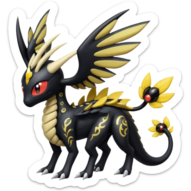 Meloetta-Nargacuga-Giratina-Pokémon-Fakémon-fusion-hybrid-creature sticker