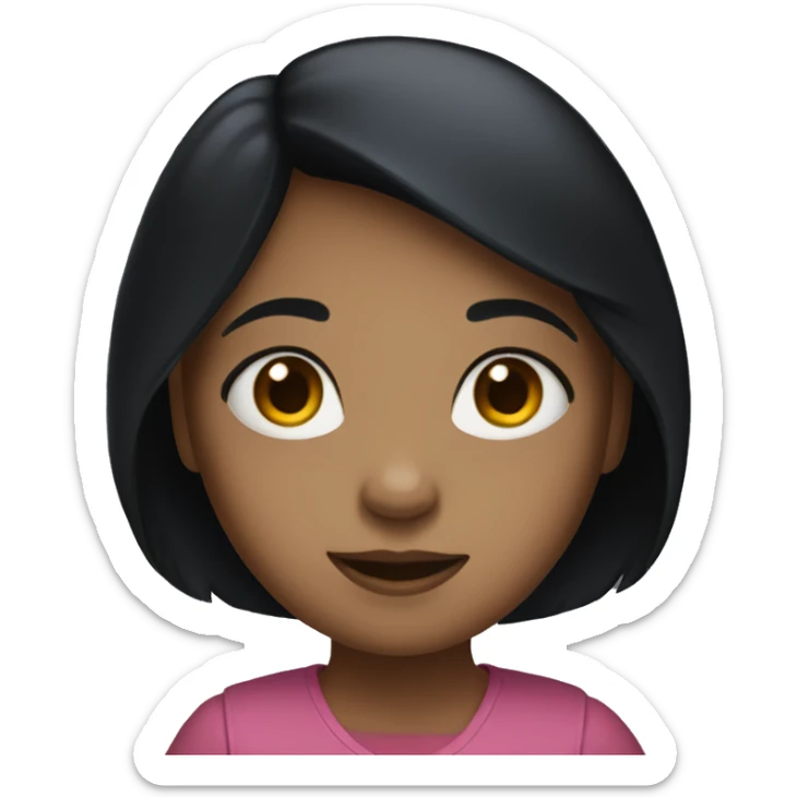 Girl with black hair and an IPad in the hand of Apple  sticker