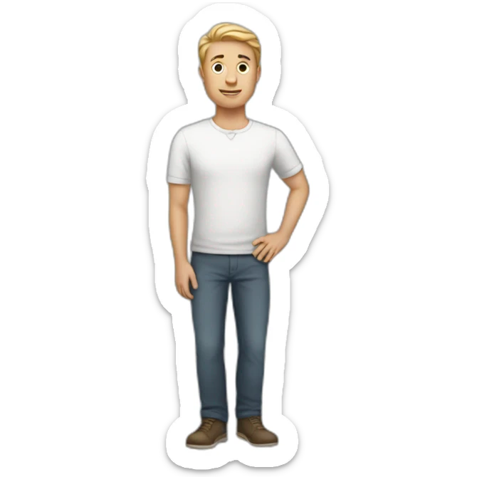 white man standing sticker