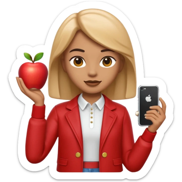 A 3D emoji with a apple Memoji style that the depicts a person who is learning to become a fashionista as her highchool extended profile. She is young in a highschool age. sticker