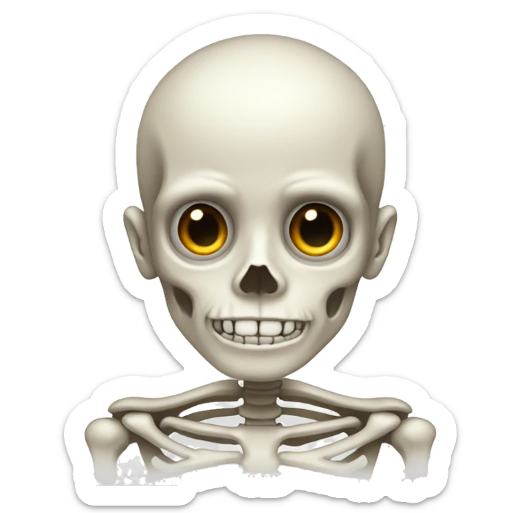 skeleton boy with pale transparent skin sticker