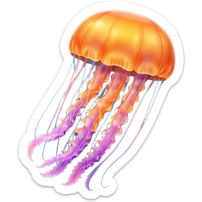 jellyfish with unique design and color but i want a simple one i dont want color orange and blue sticker