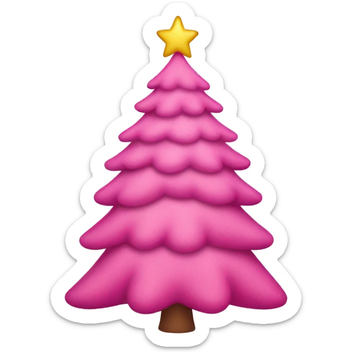 Pink Christmas tree sticker